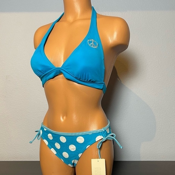 Nwt Hula Honey Halter Top and Polka Dot Bottoms Bikini Set (SW11) - Picture 1 of 8